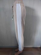 Spodnie dresowe damskie beżowe z lampasami, L/XL, wygodne i stylowe