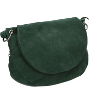 VENEZIA SKÓRZANA TOREBKA SKÓRA ZAMSZ PREMIUM SZMARAGDOWA ZIELONA