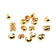 Koraliki Osłonki Maskujące, Zaciskowe, Mosiądz Pozłacane 18K, 3mm, 5szt.