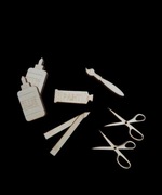 DREWNIANE NOŻYCZKI KLEJ KREDKA PĘDZEL TUBKA KLEJU scrapki 3cm