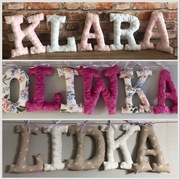 Literki imię dziecka personalizowane dekoracja pokoju Handmade