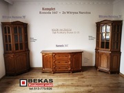 Komplet Dębowy Rustikalny Komoda Dwie Witryny Narożne BEKAS Producent