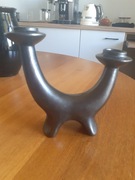 Swiecznik dwuramienny porcelana   czarny 