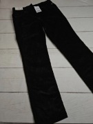 Czarne spodnie damskie Next sztruksowe push up szeroka nogawka r.40