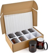 Słoik do kosmetyków, kremów , świec ,brązowe szkło z metalową pokrywką 8szt