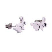 Kolczyki z drewna na sztyftach Króliki Zajączki Dla miłośnika zwierząt
