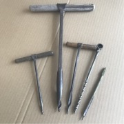 Stare zabytkowe polskie ręczne świdry do drewna PRL wiertła