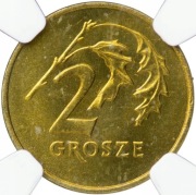 Polska, 2 grosze 1990 NGC MS65