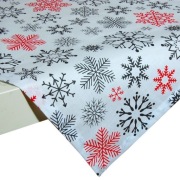 Bieżnik świąteczny dekoracyjny - śnieżynki na białym tle