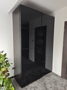 PAX IKEA - Kompletna Szafa, drzwi przesuwne, czarnobrąz, 235x150x65