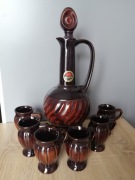 PRL karafka dzban kamionka 6 kubeczków