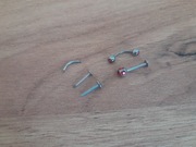 Zestaw nowe kolczyki 5szt stal chirurgiczna 