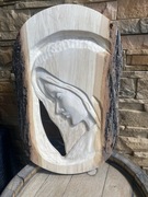 Płaskorzeźba drewniana, ręcznie robiona, lipa 50x30x3 cm