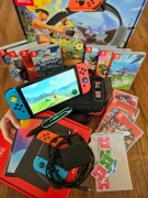 Nintendo Switch OLED Neon Red / Blue + ogromny zestaw gier i akcesoriów