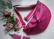 Torebka nerka XL róż biskupi eko-skóra 2 paski 