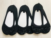 NOWE czarne stopki baletki skarpetki koronka