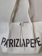 Patrizia Pepe Skóra naturalna ecru cloud dancer torebka duża używana 