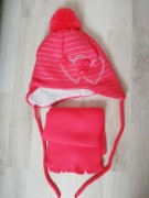 Czapka i szalik dla dziewczynki r. 47 cm