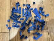 Lego zestaw mix niebieskie klocki vintage retro lata 70  162g