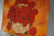 Obraz olejny ręcznie malowany "Kosz róż"