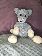 Ręcznie wykonany pluszowy wilczek na szydełku - Handmade 27cm