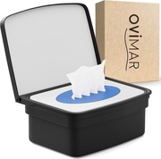 OvIMar Malmoya Czarny | Pojemnik na chusteczki wilgotne ze stalą