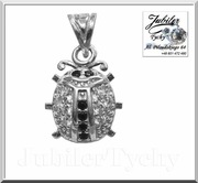 Srebrny wisiorek biedronka zawieszka biedroneczka