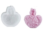 SERCE PARA Walentynki Ślub forma silikonowa 9.5*9*3.2 do Świec Odlewów 