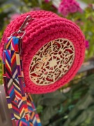 Torebka różowa handmade boho