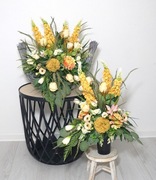 ZESTAW NAGROBNY KOMPOZYCJA + BUKIET GRÓB CMENTARZ POMNIK