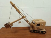 Stara Drewniana Zabawka Dźwig Friedrich Fröbel Werdau lata 60 Vintage
