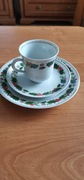 Trio swiateczne porcelanowe do espresso(dosyc duza filizanka) Na Mikołaja