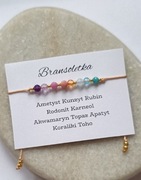 Bransoletka z kamieni naturalnych apatyt ametyst karneol