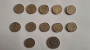 Monety ONE POUND 11 sztuk i TWO POUNDS 1 sztuka