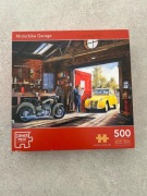 Puzzle 500 el. Motorbike Garage warsztat motor garaż Corner Piece Puzzles