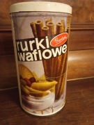 Vintage-Puszka PRL- po  rurkach waflowych z lat 80-tych.- Goplana Poznań