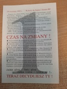 Solidarność Wybory Ulotka 1993 Polsko czas na zmiany Porozumienie Centrum