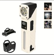 Uniwersalna latarka robocza, czołowa, rowerowa RGB.