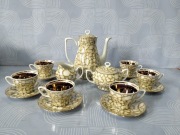 Uroczy kompletny serwis kawowy marmurek porcelana Bogucice 