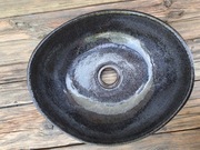 Umywalka nablatowa owalna, czarna, antracytowa, szara, brokat