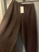 ZARA spodnie barrel joggery balloon szerokie casual oversize brązowe 