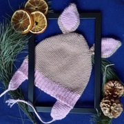 Czapka niemowlęca królik S 100% merynos