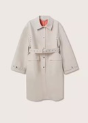 Płaszcz bawełniany oversize L marki Mango