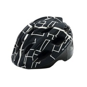 Kask rowerowy dziecięcy VIA MATT czarny ze srebrnymi ulicami