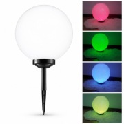Lampa solarna wbijana  kula 30 cm RGB z czujnikiem zmierzchu 