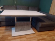 Ławostół biało-szary. Regulacja długości i wysokości 