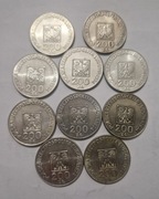 200 zł XXX lat PRL, zestaw 10 monet 