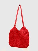 Czerwona Pleciona Torebka Damska 