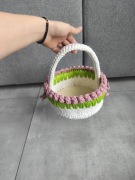 Koszyk wielkanocny z odpinanym uchwytem ręcznie robiony