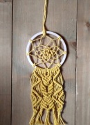 Makrama łapacz snów żółty boho etno rustic